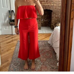 Revolve Superdown Brooke Red Crop Culotte Pants